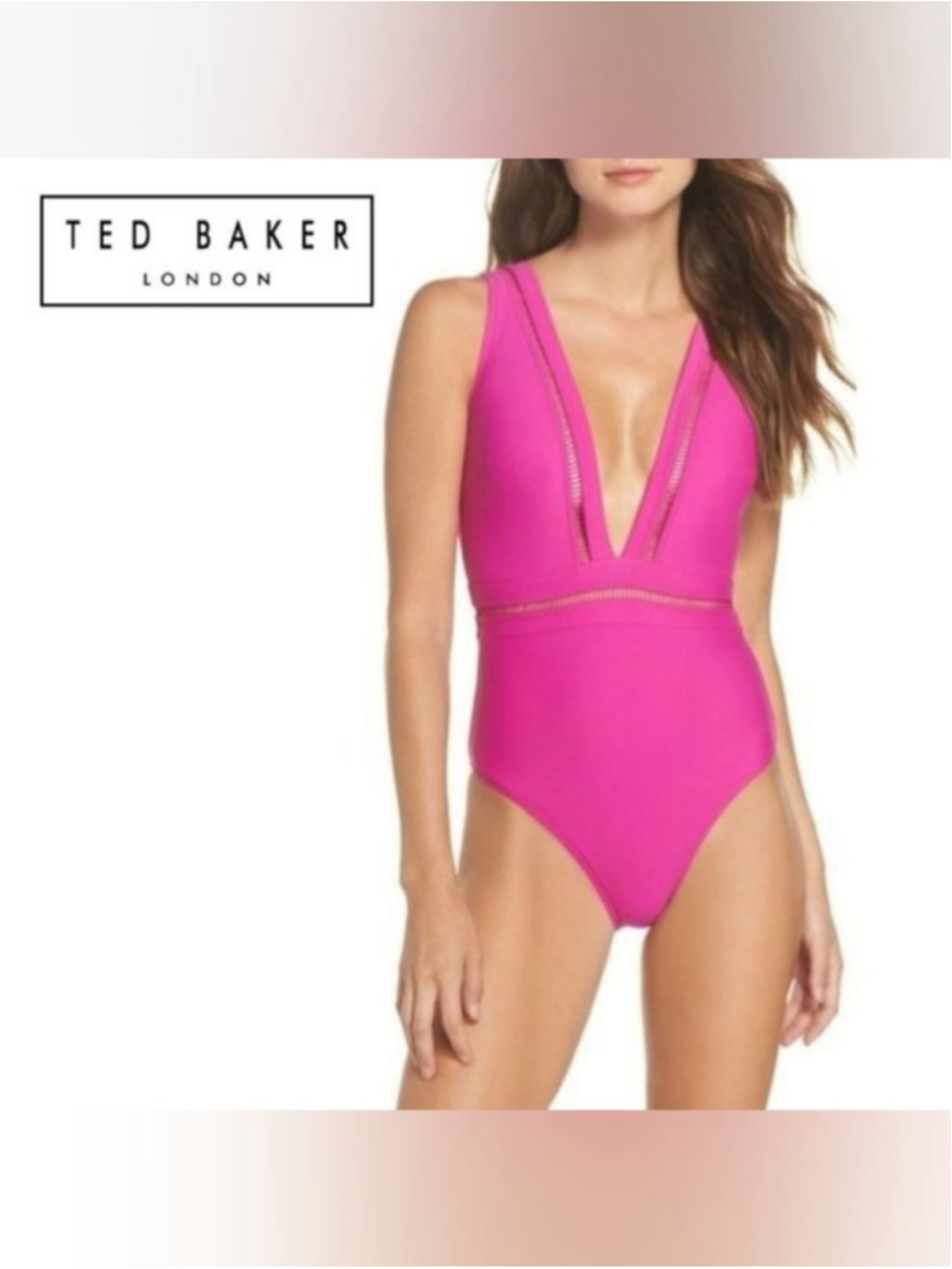 Ted Baker Deep V Plunge One Piece Swimsuit
